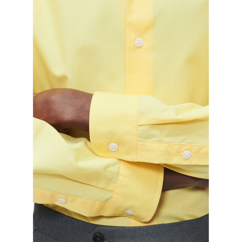 Fursac - Chemise À Col Hirondelle En Coton - Jaune