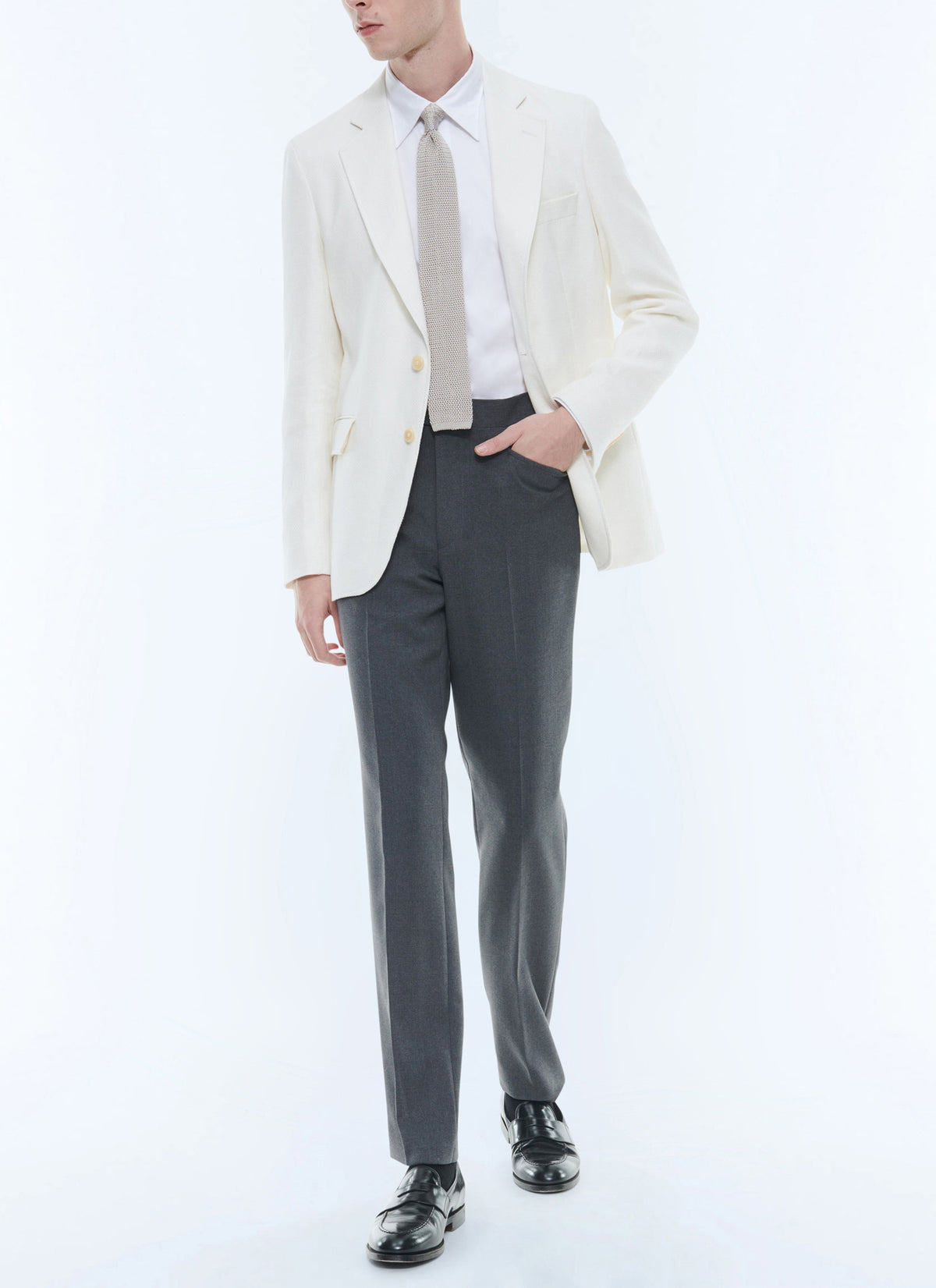 Chemise Col Hirondelle En Twill - Blanc