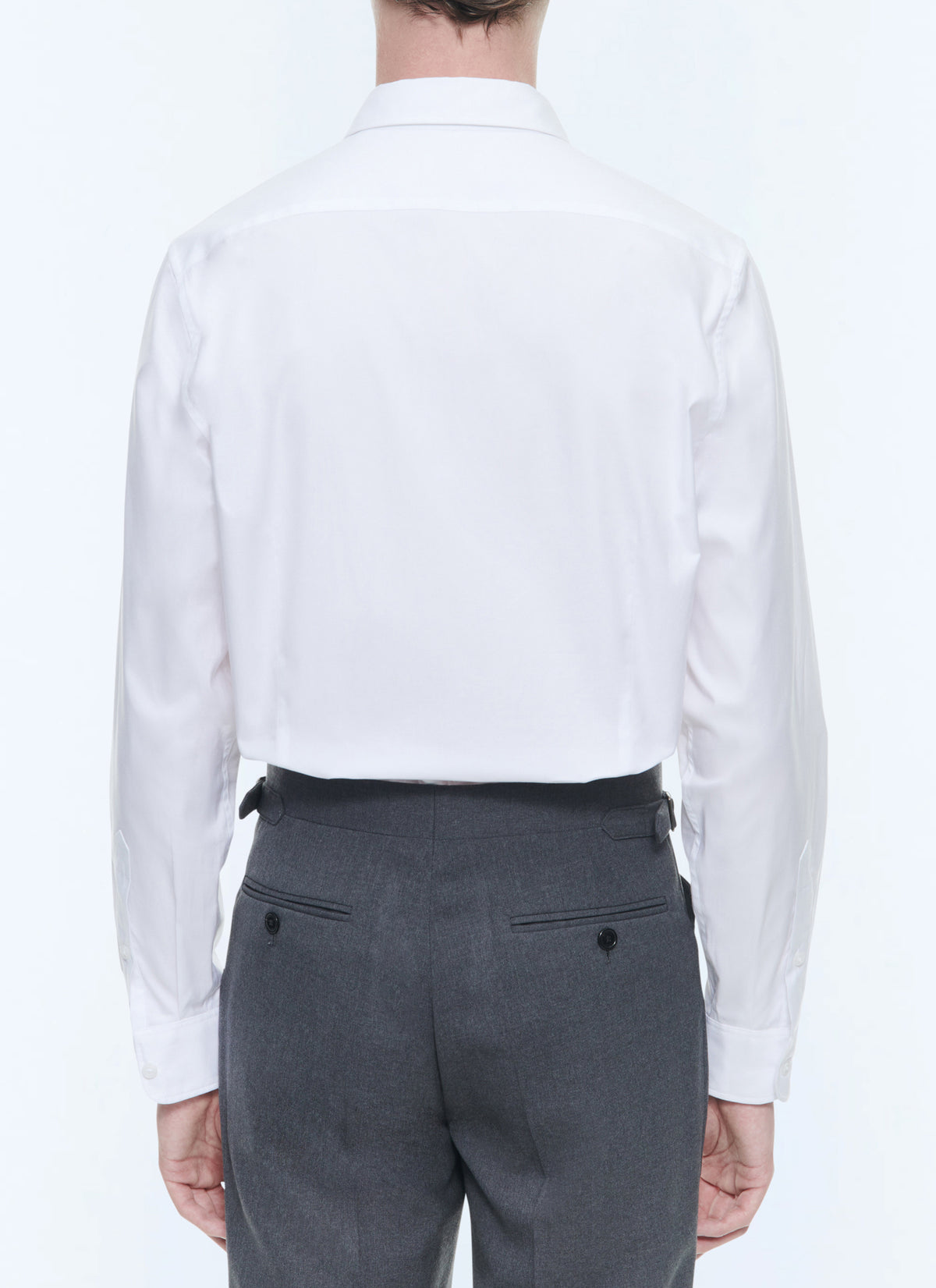 Chemise Col Hirondelle En Twill - Blanc