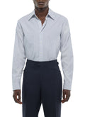 Chemise Col Hirondelle En Popeline Rayée - Marine