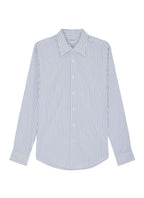 Chemise Col Hirondelle En Popeline Rayée - Marine