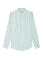 Camisa Con Cuello Golondrina En Popelín De Rayas - Verde Manzana