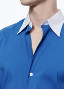 Fursac - Camisa de popelina de algodón azul - Saphir - Hombre