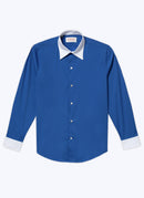 Fursac - Camisa de popelina de algodón azul - Saphir - Hombre