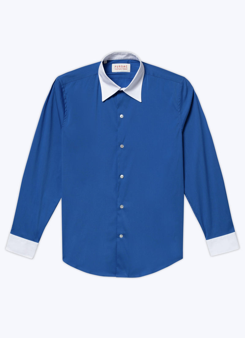 Fursac - Camisa de popelina de algodón azul - Saphir - Hombre