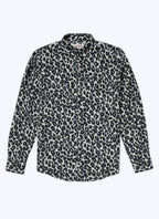 Fursac - Camisa de Viscosa con Estampado de Leopardo - Gris Medio - Hombre