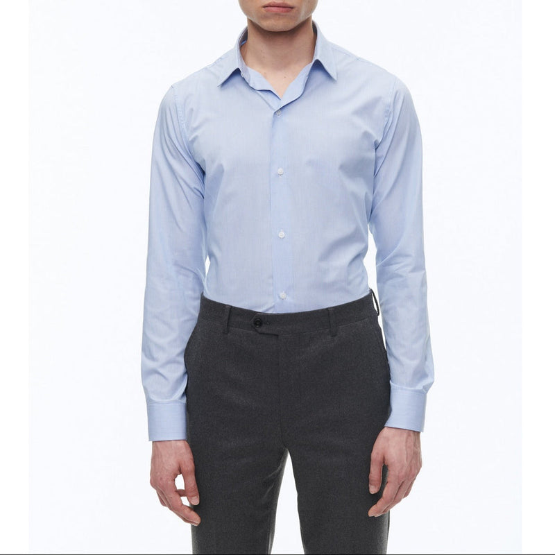 Camisa Azul De Rayas Finas Y Cerradas - India