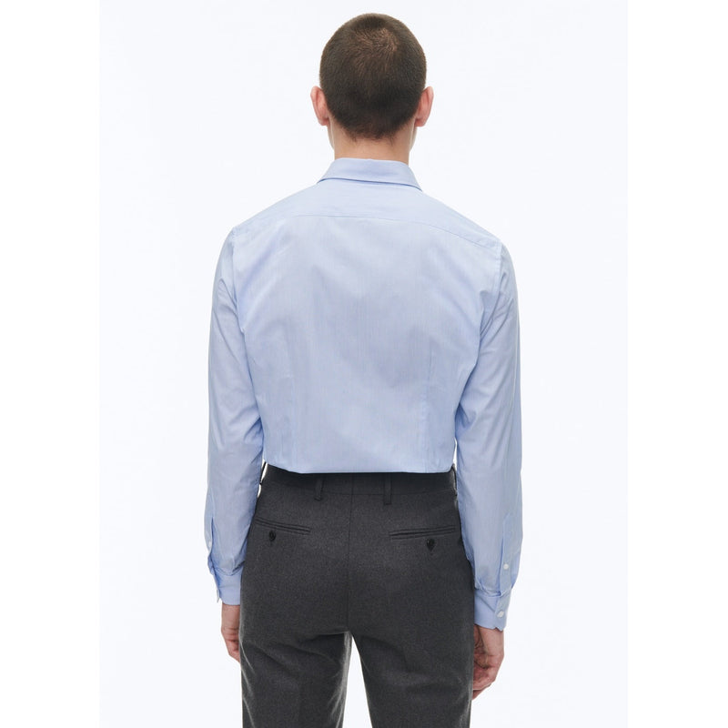 Camisa Azul De Rayas Finas Y Cerradas - India