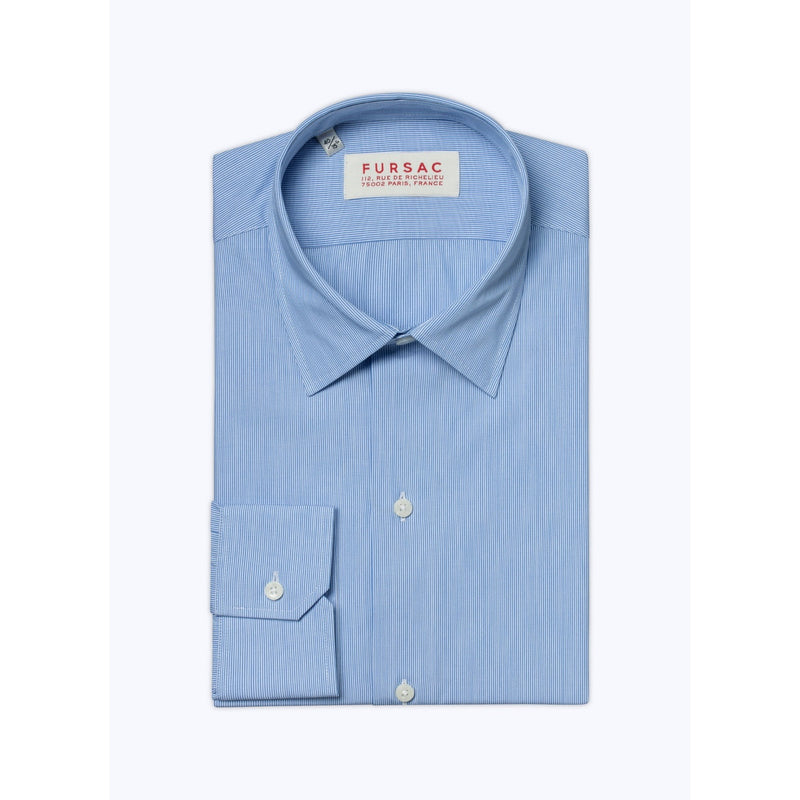 Camisa Azul De Rayas Finas Y Cerradas - India