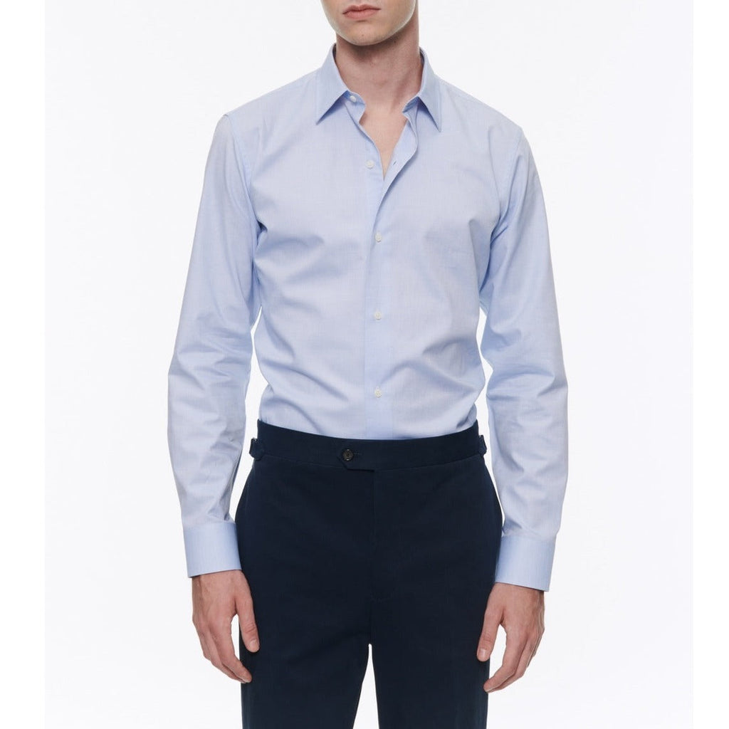Fursac - Chemise Pâle En Micro Armuré De Coton - Ciel