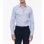 Fursac - Chemise Pâle En Micro Armuré De Coton - Ciel