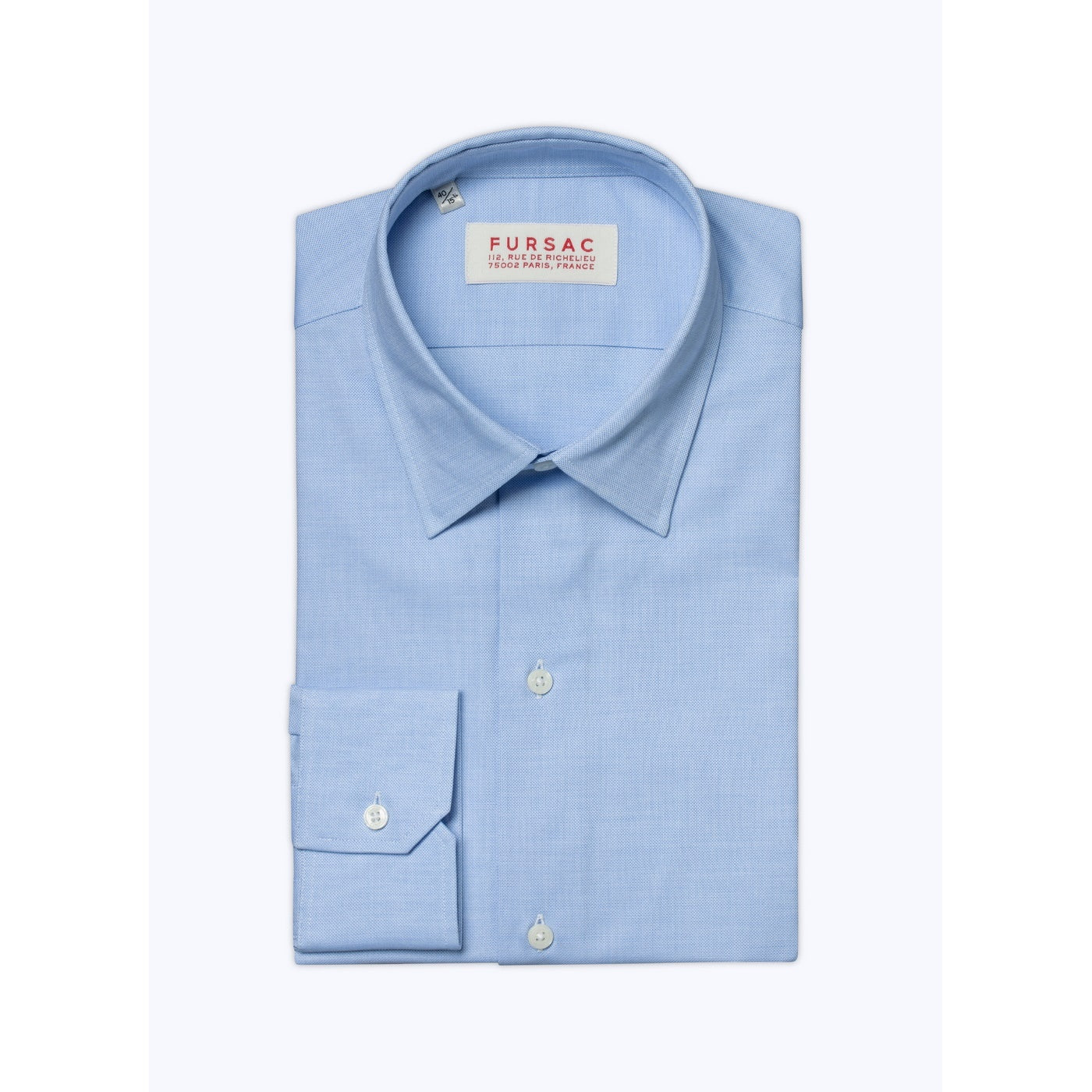 Fursac - Chemise Pâle En Micro Armuré De Coton - Ciel