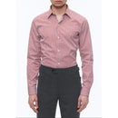 Chemise À Col Droit En Coton - Blanc - Rayures Bâton Rouges