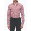Cotton Stand Collar Shirt - White - Baton Rouge Stripes