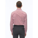 Chemise À Col Droit En Coton - Blanc - Rayures Bâton Rouges