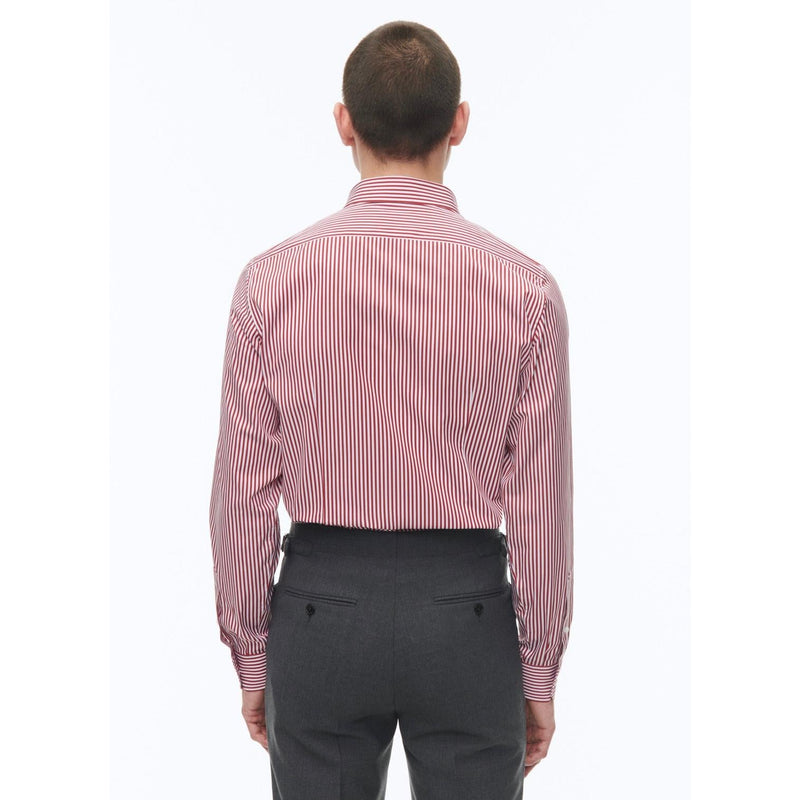 Camisa de algodón con cuello alto - Blanco - Rayas Baton Rouge
