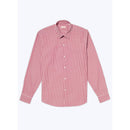 Chemise À Col Droit En Coton - Blanc - Rayures Bâton Rouges