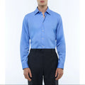 Cotton Stand Collar Shirt - Blue
