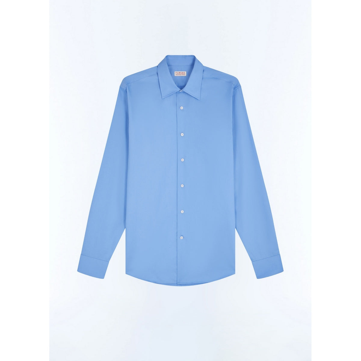 Cotton Stand Collar Shirt - Blue