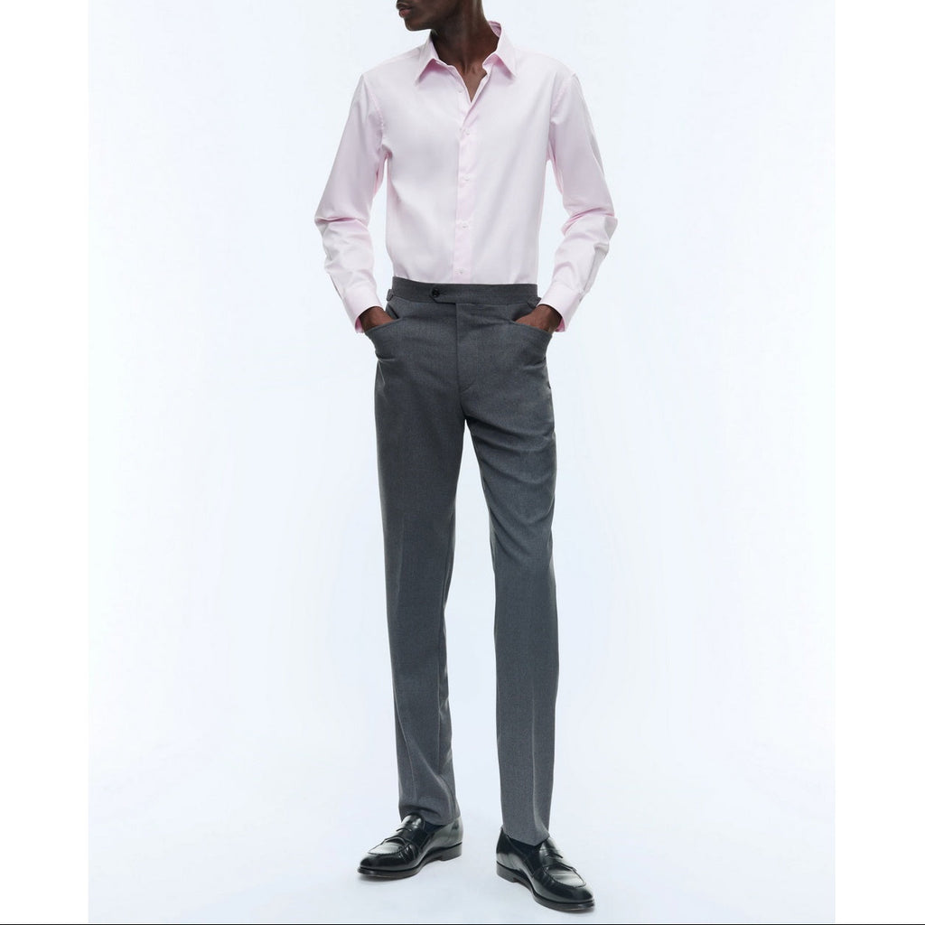 Cotton Stand Collar Shirt - Pale Pink