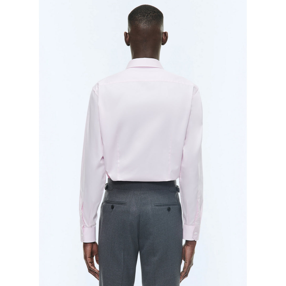 Cotton Stand Collar Shirt - Pale Pink