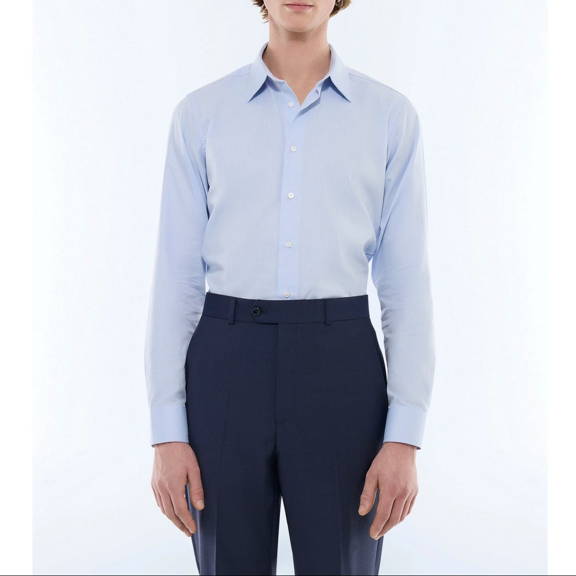 Camisa de popelina de algodón - Azul
