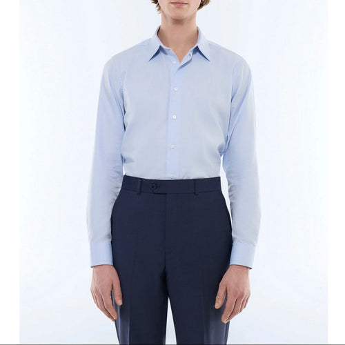 Fursac - Chemise En Popeline De Coton - Bleu