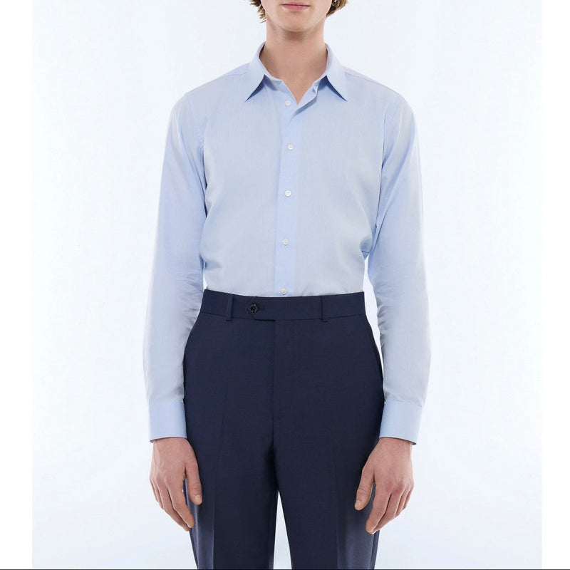 Fursac - Chemise En Popeline De Coton - Bleu
