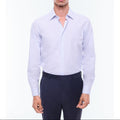 Chemise Rayée À Col Droit En Coton - Bleu Ciel