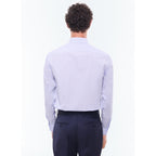 Chemise Rayée À Col Droit En Coton - Bleu Ciel