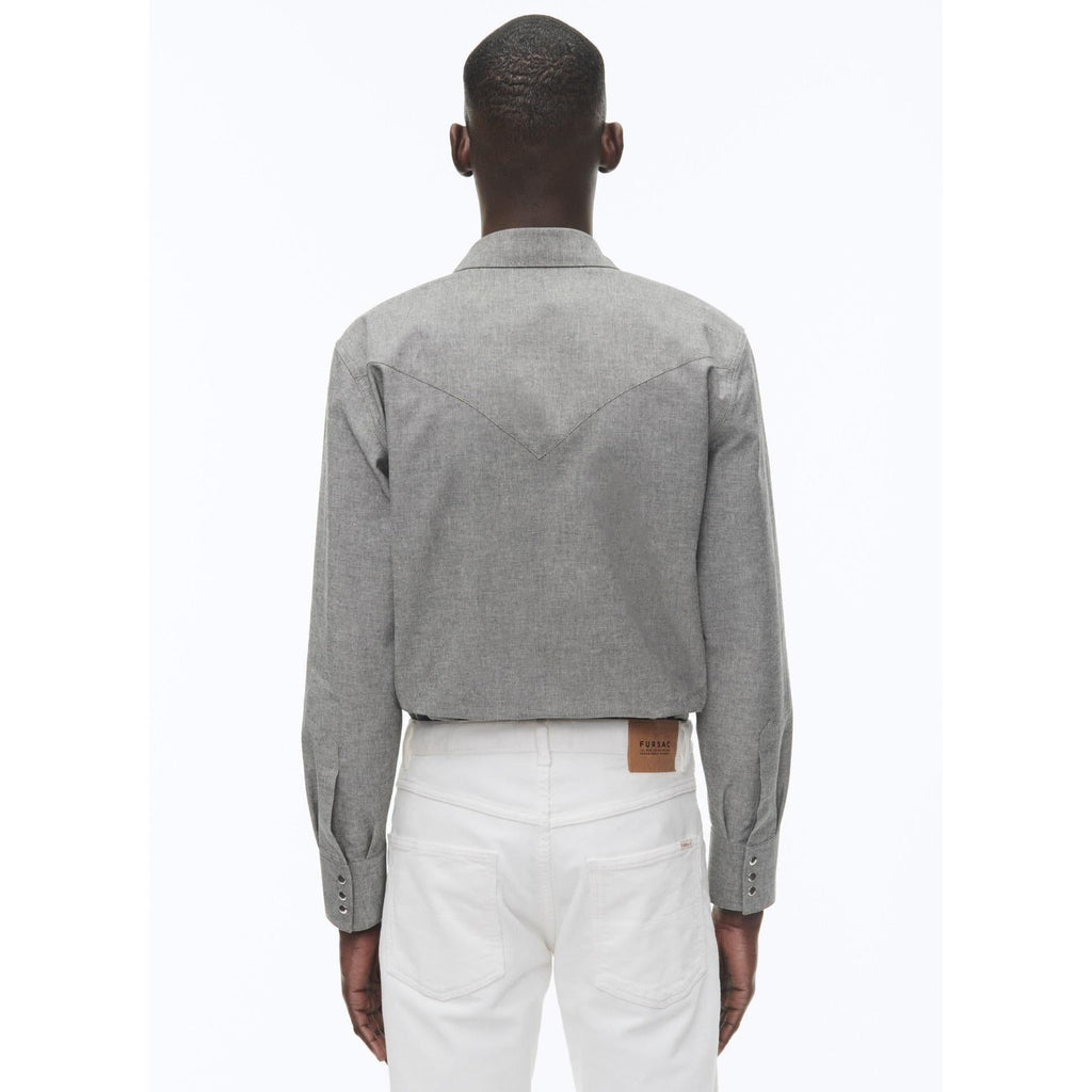 Gray Cotton Western Shirt - Dark Gray