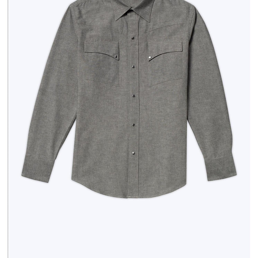 Gray Cotton Western Shirt - Dark Gray
