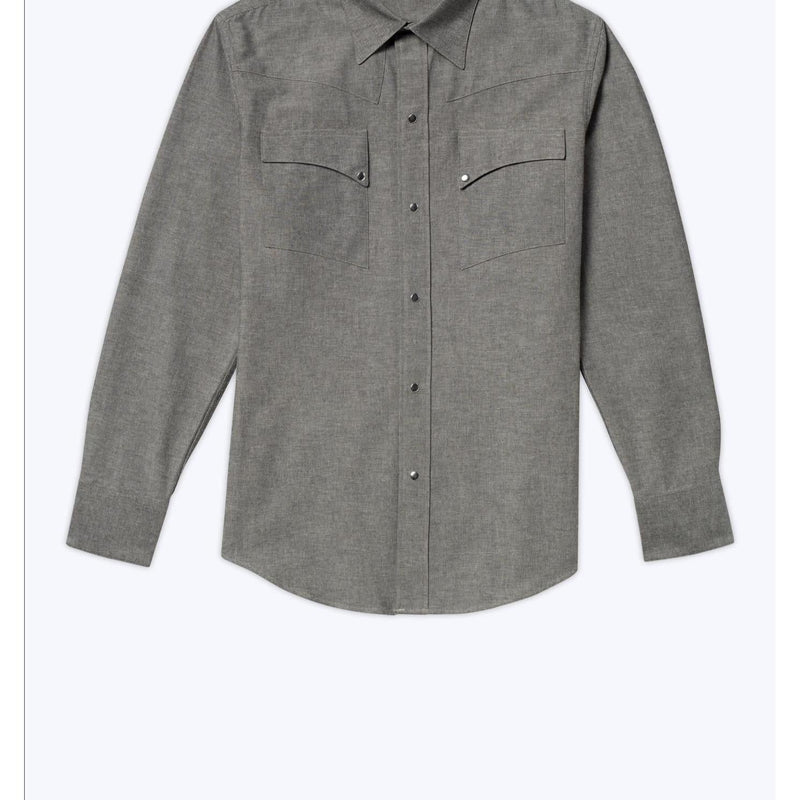 Gray Cotton Western Shirt - Dark Gray
