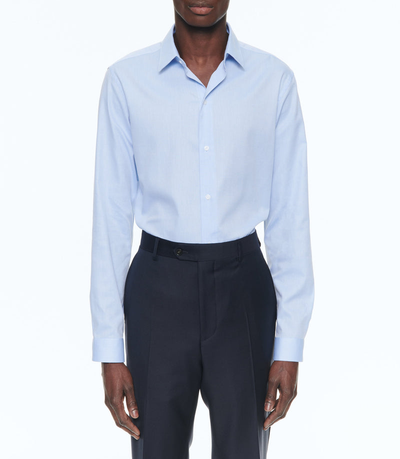 Fursac - Chemise Bleue En Twill De Coton - Bleu