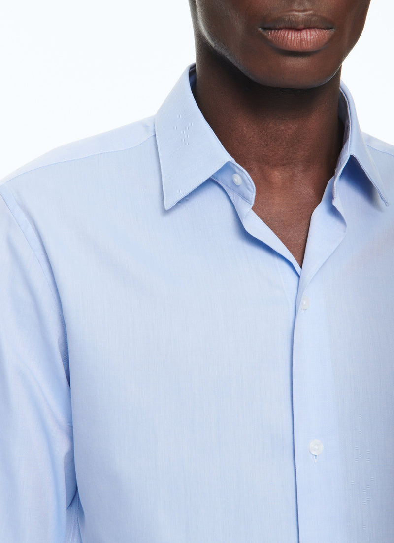 Fursac - Chemise Bleue En Twill De Coton - Bleu