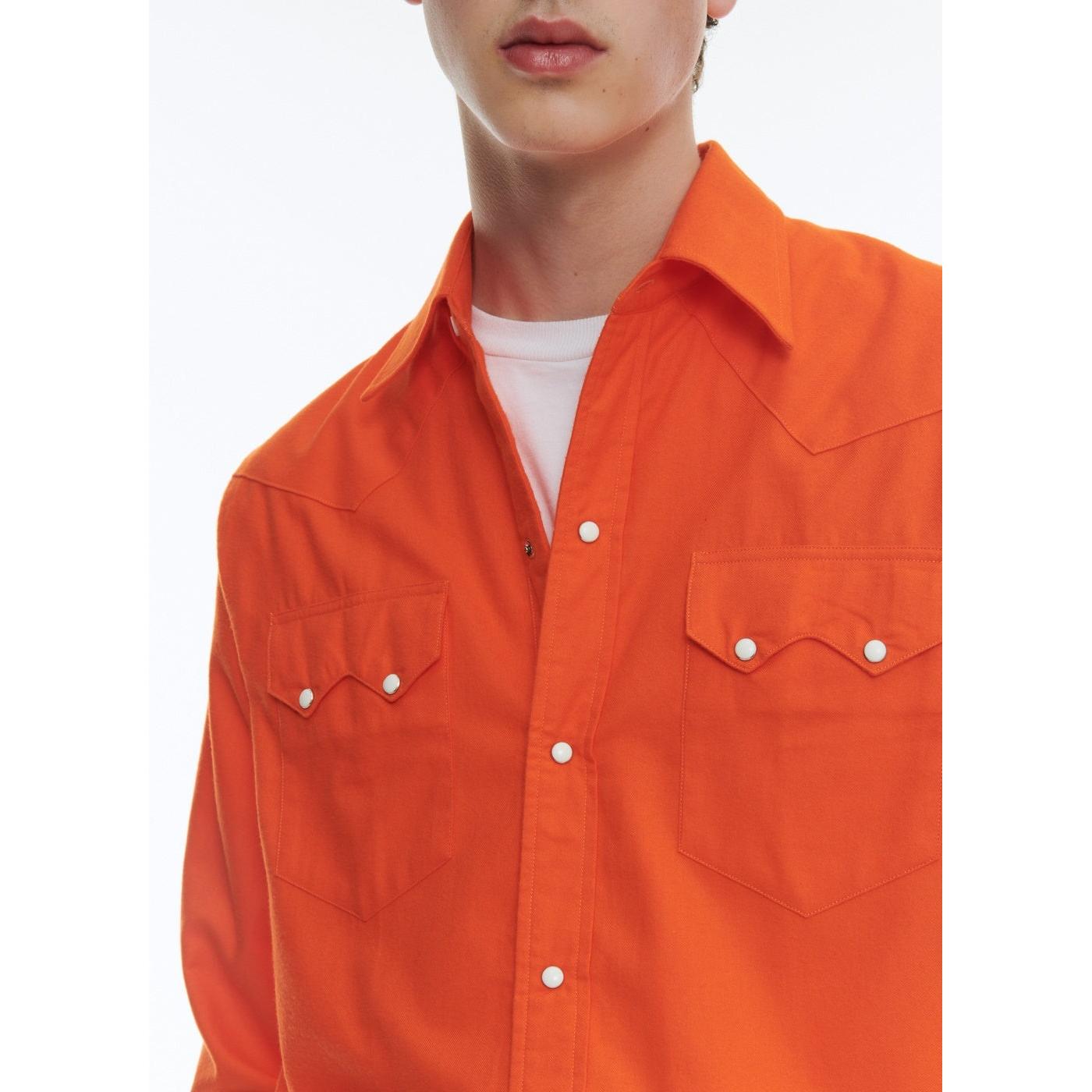 Fursac - Surchemise En Flanelle De Coton - Orange