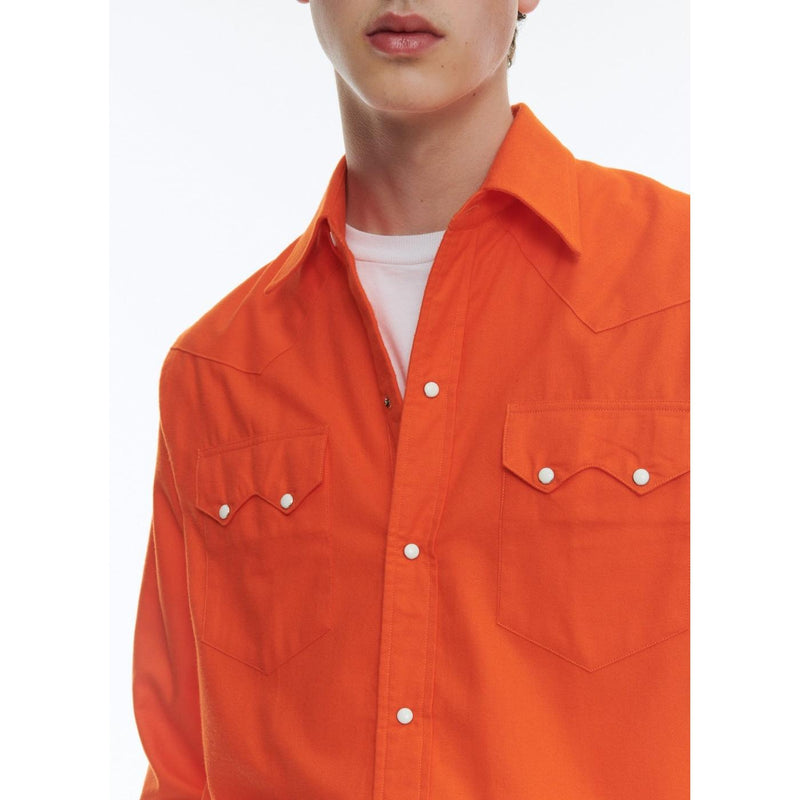 Surchemise En Flanelle De Coton - Orange