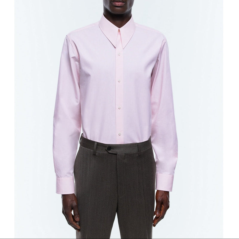 Camisa Rosa Con Cuello Lanza - Rosa Pálido
