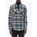 Swallow Collar Shirt In Brushed Cotton - Black - Breton Tartan