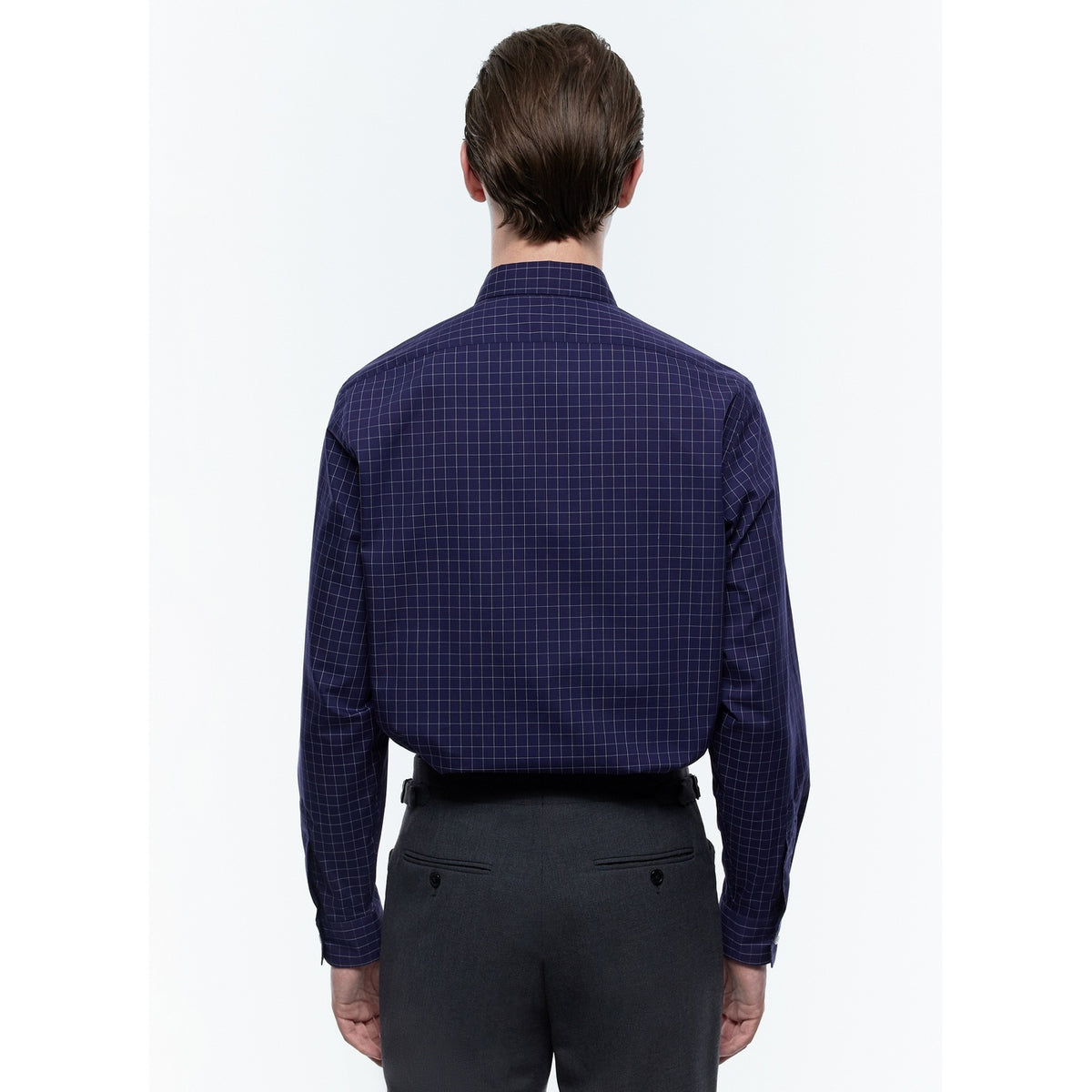 Camicia a quadri con tasche applicate - Blu navy