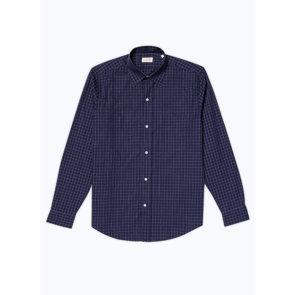 Camicia a quadri con tasche applicate - Blu navy