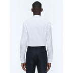 Fitted Cotton Bib Shirt - White