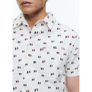 Chemise Hawaïenne En Coton Imprimé - Beige - Imprimé Drapeaux Français