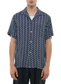 Chemise Manches Courtes Imprimé Écailles - Marine