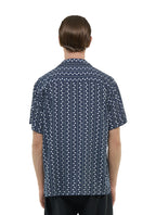 Chemise Manches Courtes Imprimé Écailles - Marine