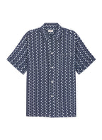 Chemise Manches Courtes Imprimé Écailles - Marine