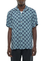Chemise Manches Courtes Imprimé Parasols - Marine