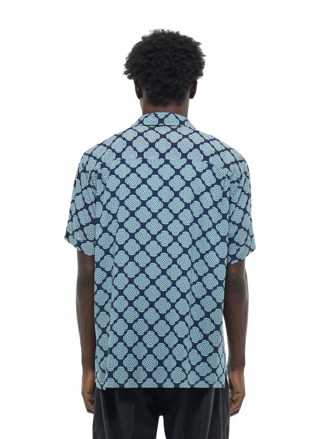 Chemise Manches Courtes Imprimé Parasols - Marine