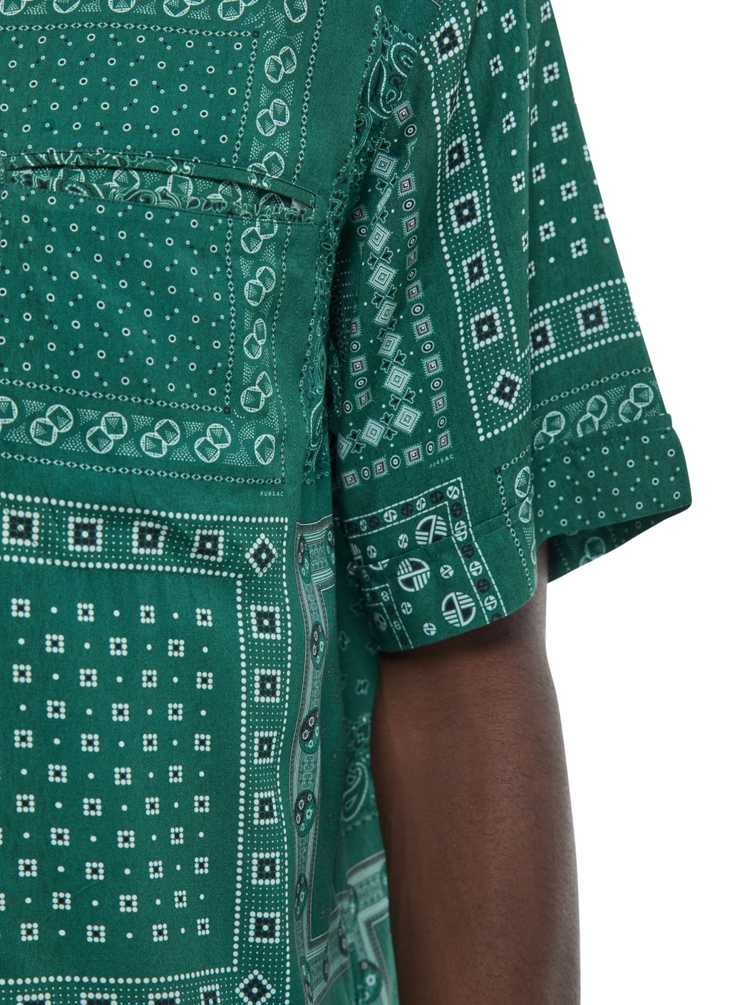 Chemise Manches Courtes Imprimé Bandana - Émeraude
