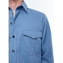 Blue Thick Twill Overshirt - Blue Gray